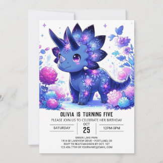 Elegant Magical Dinosaur Digitaler Geburtstag Einladung