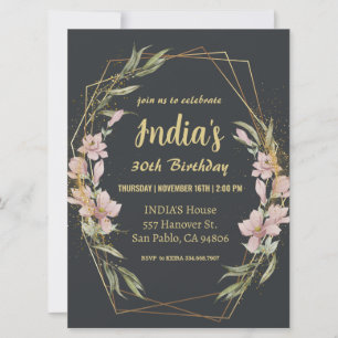 Elegant Magnolia 30. Geburtstag Einladung