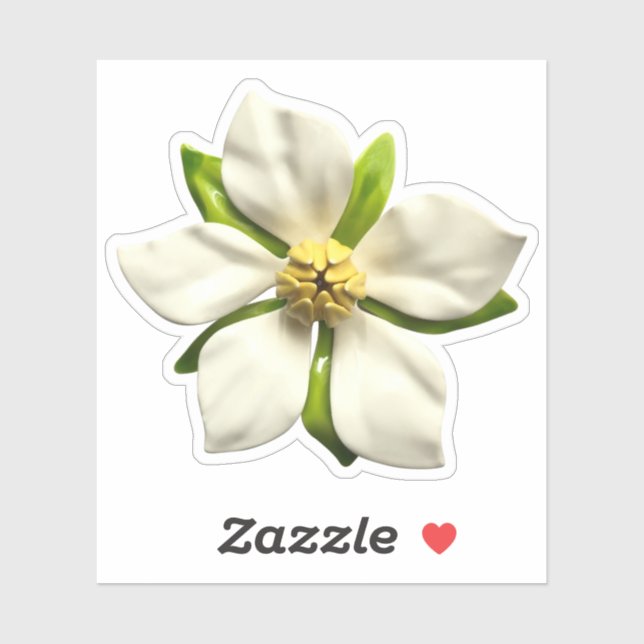 Elegant Magnolia Blossom Blume Wedding Sticker (Blatt)