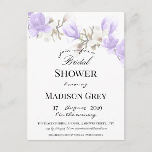 Elegant Magnolia Blossom Bridal Dusche Einladung Postkarte