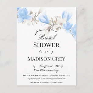 Elegant Magnolia Blossom Bridal Dusche Einladung Postkarte