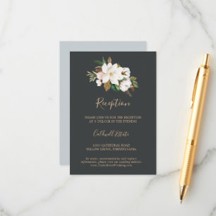 Elegant Magnolia Einsteckkarte für den schwarzen Begleitkarte