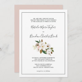 Elegant Magnolia | Feierliche Hochzeit mit Weiß un Einladung