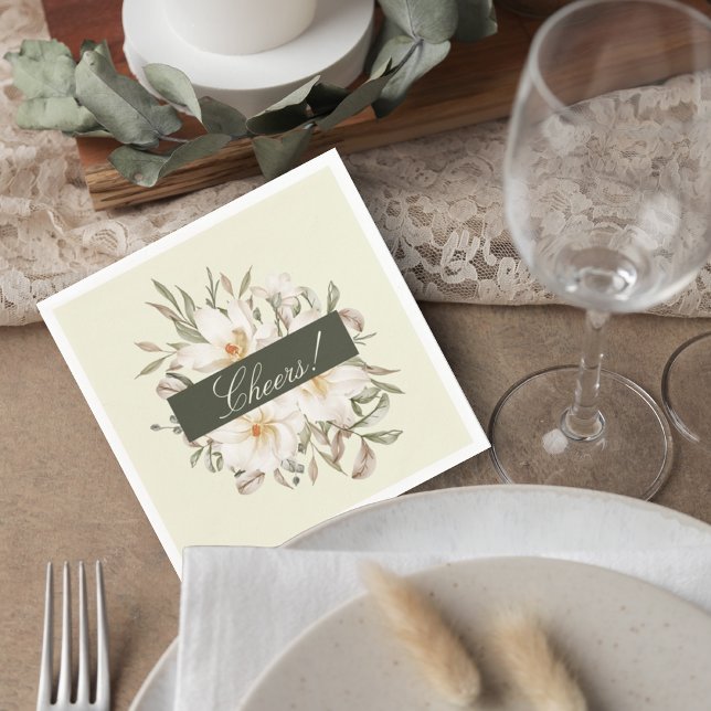 Elegant Magnolia Reception Napkins Serviette (Von Creator hochgeladen)