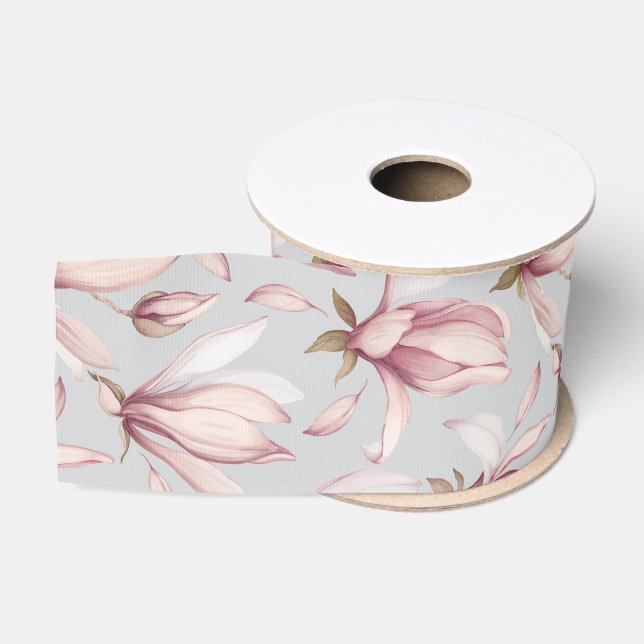 Elegant Magnolia Ripsband (Spule)