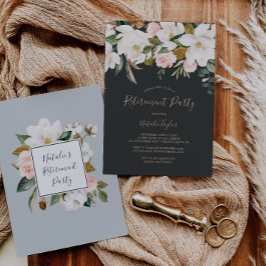 Elegant Magnolia | Schwarz-Weiß-Party Einladung