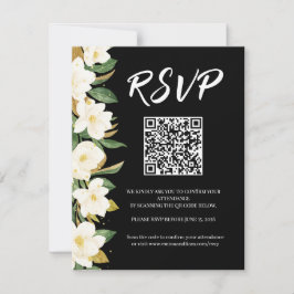 Elegant Magnolia Wedding RSVP Karte