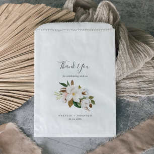 Elegant Magnolia White & Blush Danke Hochzeit Geschenktütchen