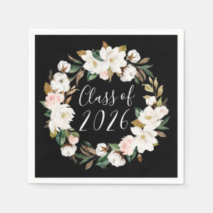 Elegant Magnolias Class of 2025 Abschluss Serviette