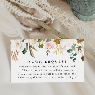 Elegant Magnolien-Baby-Shower-Buchwunsch-Karte Begleitkarte