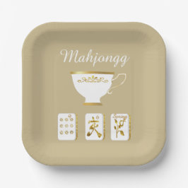 Elegant Mahjong Party Paper Plate Pappteller