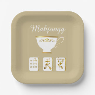 Elegant Mahjong Party Paper Plate Pappteller