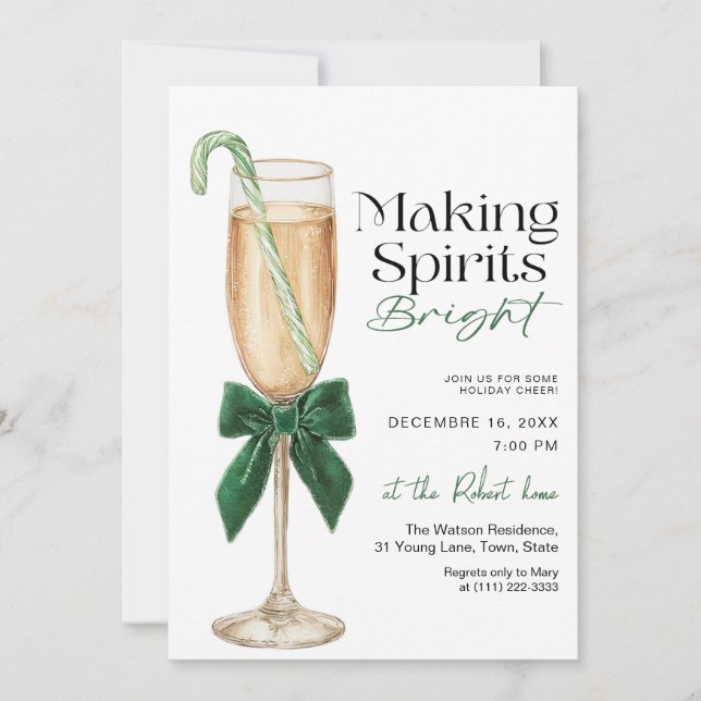 Elegant Making Spirits Bright Holiday party Einladung (Vorderseite)