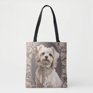 Elegant Maltese Dog William Morris Inspiriert