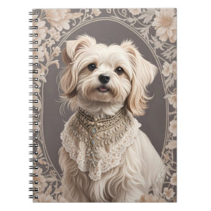 Elegant Maltese Dog William Morris Inspiriert Notizblock