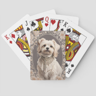 Elegant Maltese Dog William Morris Inspiriert Spielkarten