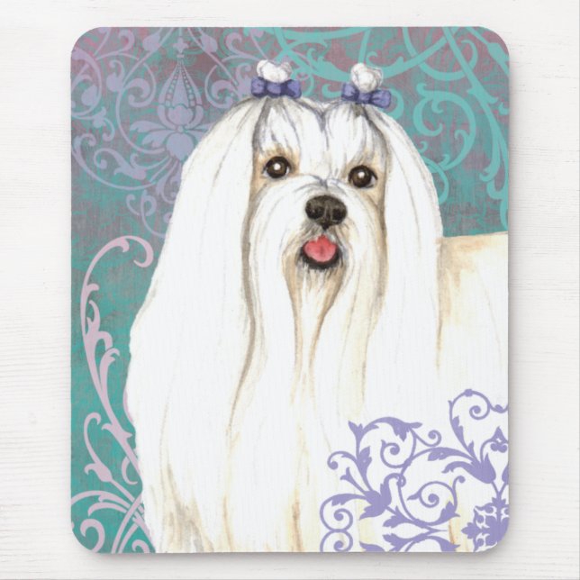 Elegant Maltese Mousepad (Vorne)