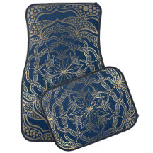 Elegant Mandala Art Boho Gold und Navy Blue Luxury
