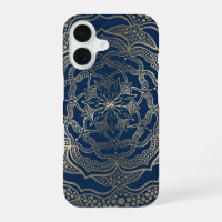 Elegant Mandala Art Boho Gold und Navy Blue Luxury
