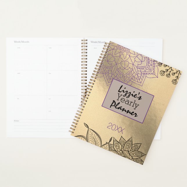 Elegant Mandala auf Gold Planner Planer (Anzeige)