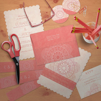 Elegant Mandala Boho Chic Wedding Einladung