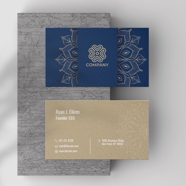 Elegant Mandala CEO & Founder Business Card Visitenkarte (Von Creator hochgeladen)