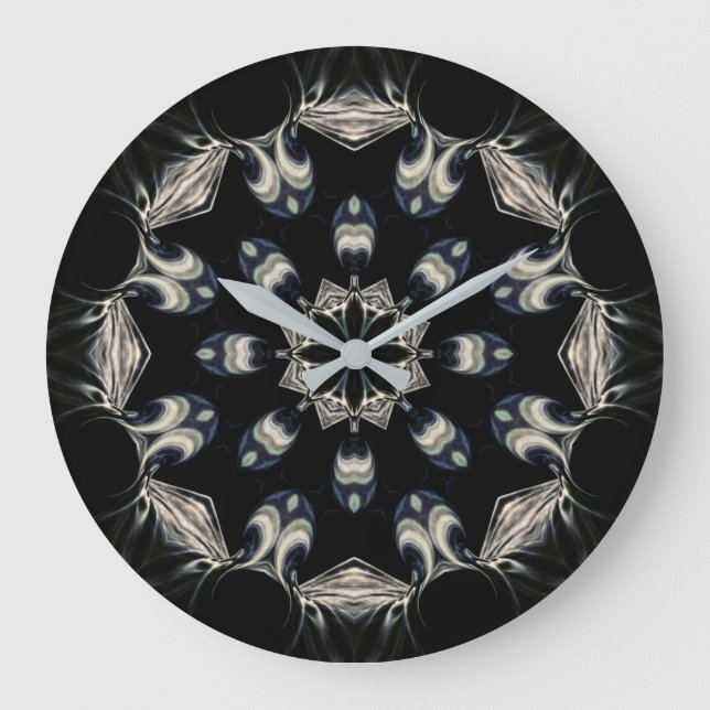 elegant Mandala Große Wanduhr (Vorderseite)