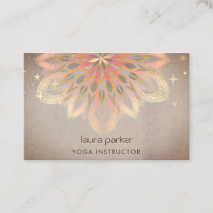 Elegant Mandala Holistic Lotus Floral Zen Yoga Visitenkarte
