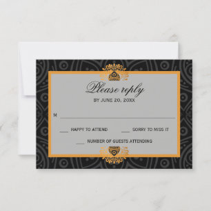 Elegant Mandala Indian Wedding RSVP Karte