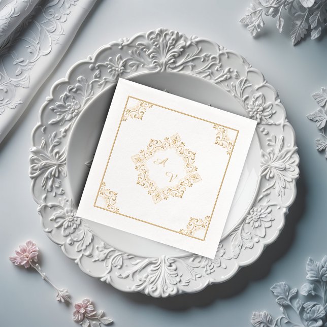 Elegant Mandala Monogram Servietten Mit Folie (Von Creator hochgeladen)