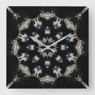 elegant Mandala Quadratische Wanduhr