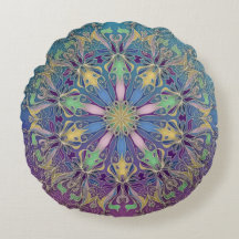 Elegant Mandala Round Throw Kissen