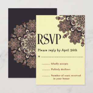 elegant Mandala RSVP Karte