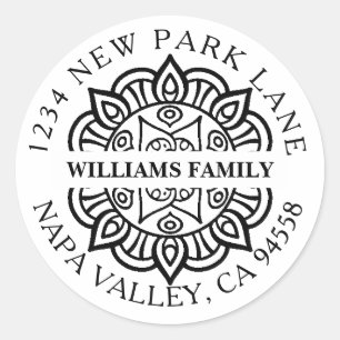 Elegant Mandala Rücksendeadresse Stickers