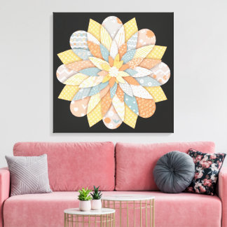 Elegant Mandala Wall Art | Sacred Geometric Boho  Leinwanddruck