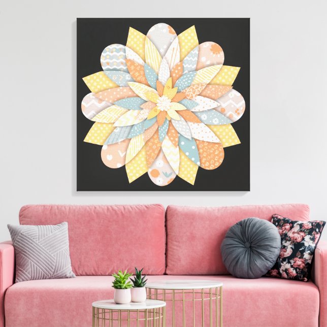 Elegant Mandala Wall Art | Sacred Geometric Boho  Leinwanddruck (Insitu (Wohnzimmer))