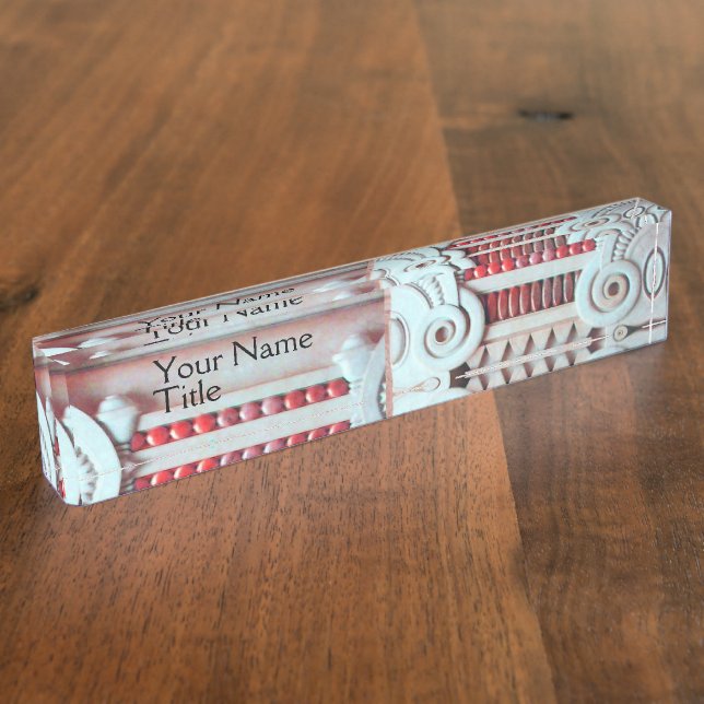 ELEGANT MARBLE COLUMN, RED BLUE INTERIOR DESIGN NAMENSPLAKETTE (Seite)