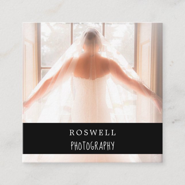 Elegant Marble Fotografy Quadratische Visitenkarte (Vorderseite)