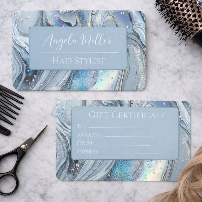 Elegant Marble & Glitter Business Card Design Visitenkarte (Von Creator hochgeladen)