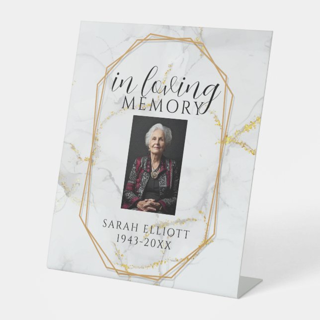 Elegant Marble In Loving Memory Template | Persona Sockelschild (Vorderseite)