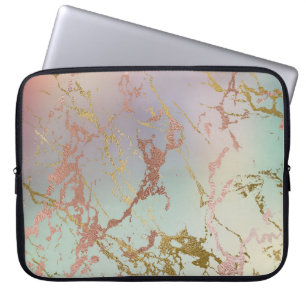 Elegant Marble Kupfersage Minze Grüne Rose Gold Laptopschutzhülle