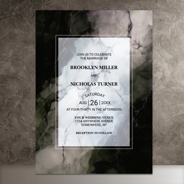 Elegant Marble Wedding Einladung (Von Creator hochgeladen)