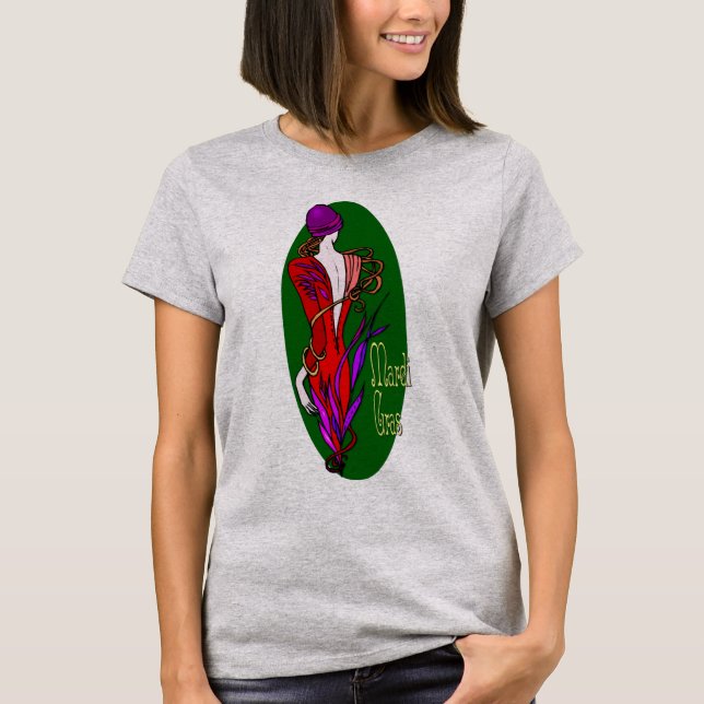 Elegant Mardi Gras Lady T - Shirt (Vorderseite)