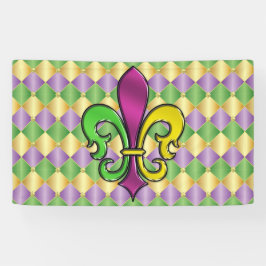 Elegant Mardi Gras Lilie Design Banner