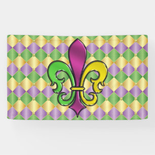 Elegant Mardi Gras Lilie Design Banner