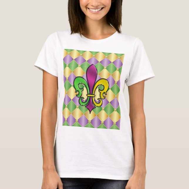 Elegant Mardi Gras Lilie Design Shirt (Vorderseite)