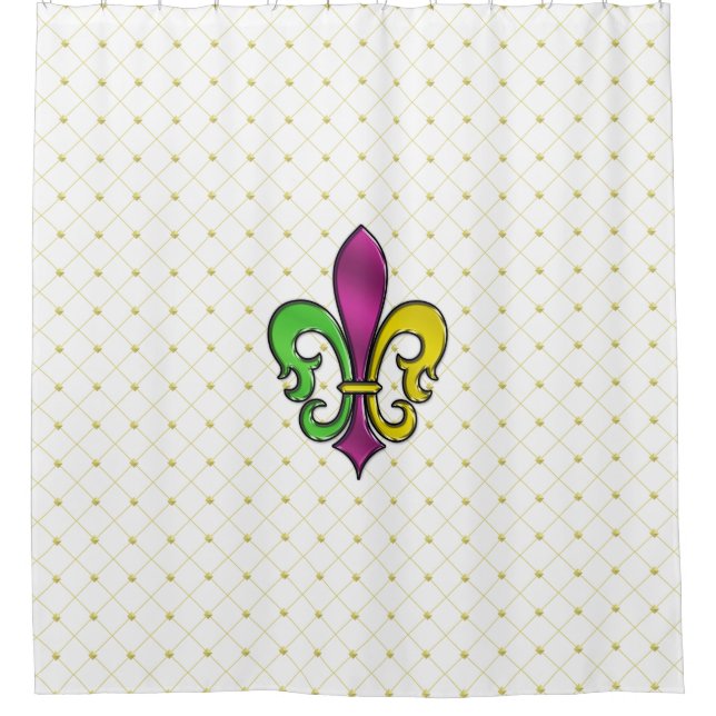 Elegant Mardi Gras Lilie Design Shower Curt Duschvorhang (Vorderseite)