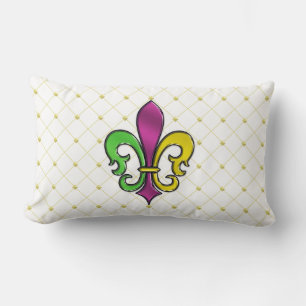 Elegant Mardi Gras Lilie Pillow Lendenkissen