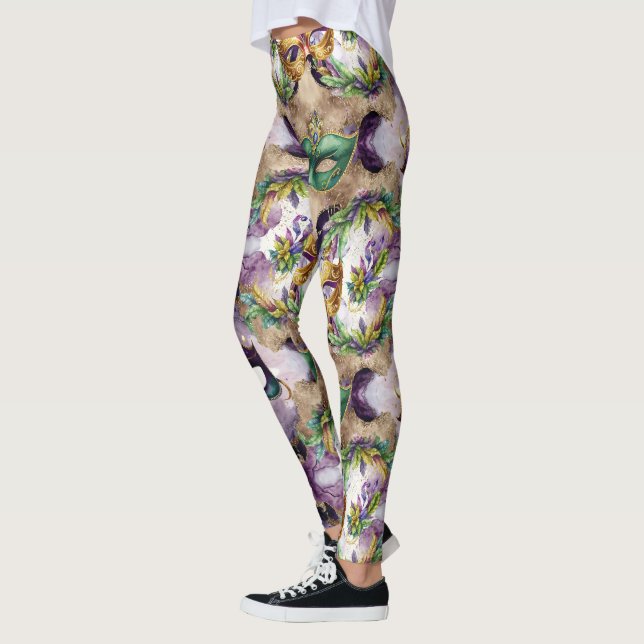 Elegant Mardi Gras Masks Leggings (Links)