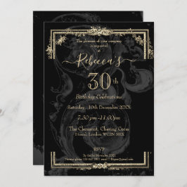 Elegant Marie Antoinette auf schwarz Französisch i Einladung